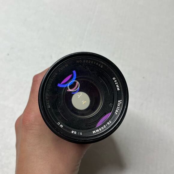 Vivitar Black Macro Focusing NO 22201445 062MM  75-205MM Camera Lense - Picture 1 of 6